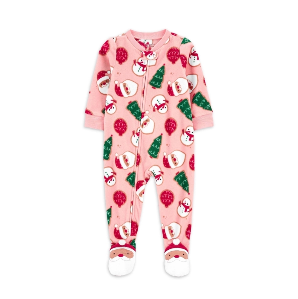 Carter's Child of Mine Toddler Christmas One-Piece Pajamas Pink NWT